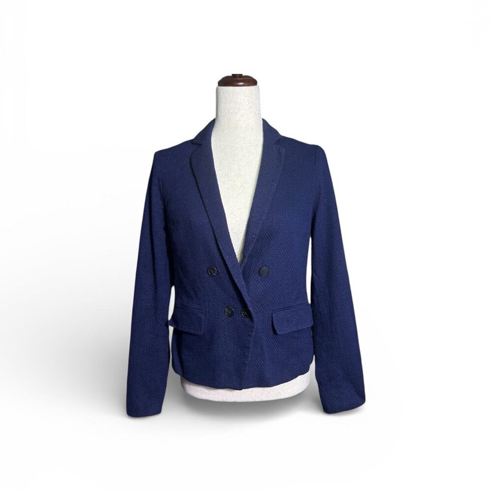 Vince Classic Navy Double-Breasted Blazer Size 6 B7